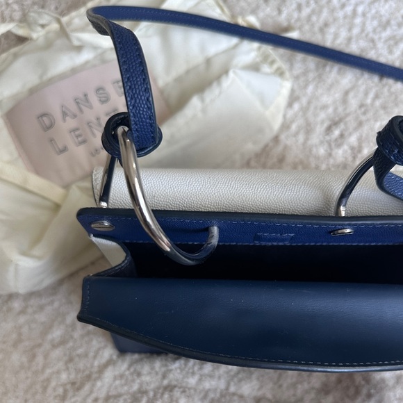Danse Lente Navy Blue Crossbody Bag, 9.9/10 New. Women Leather Top Handle Bag - Picture 5 of 11